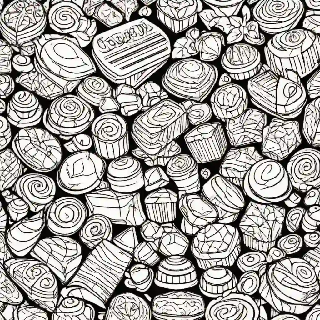 Chocolates coloring pages
